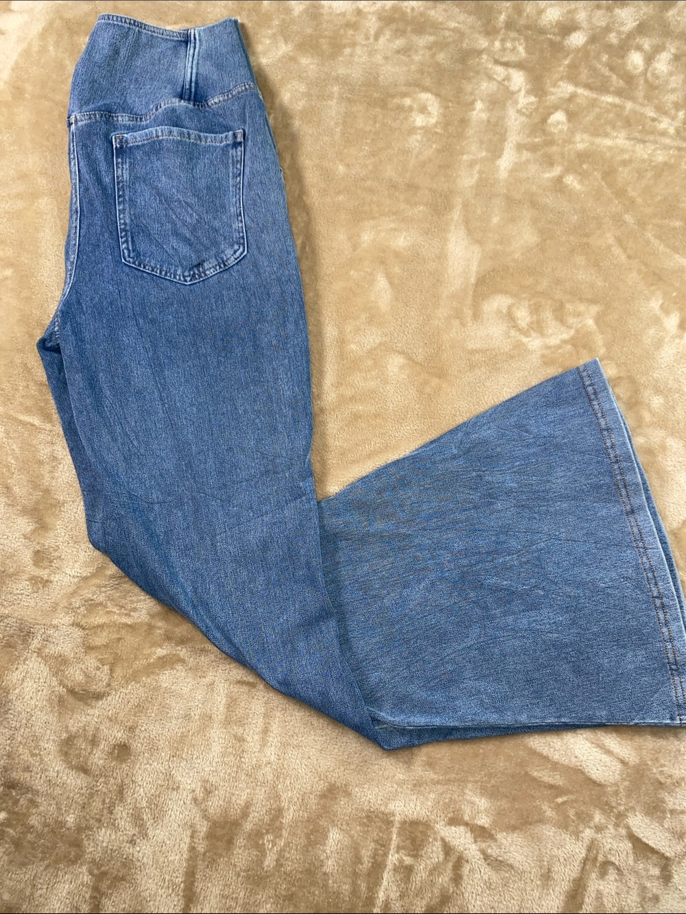 HALARA Blue High-Waist Wide-Leg Legging Denim Pants